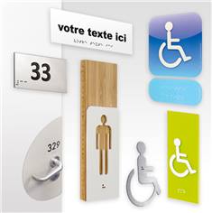 plaque de porte loi handicap, braille