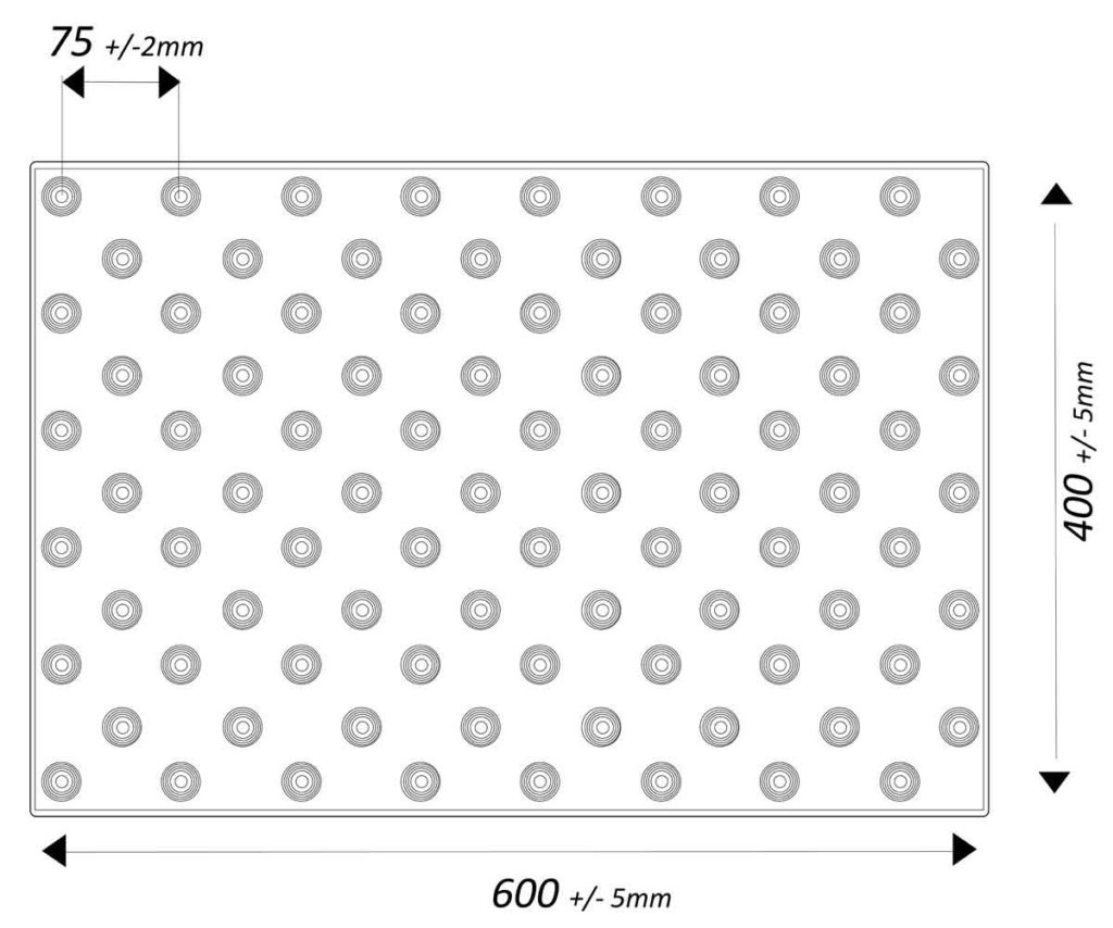 Dimensions dalles podotactiles