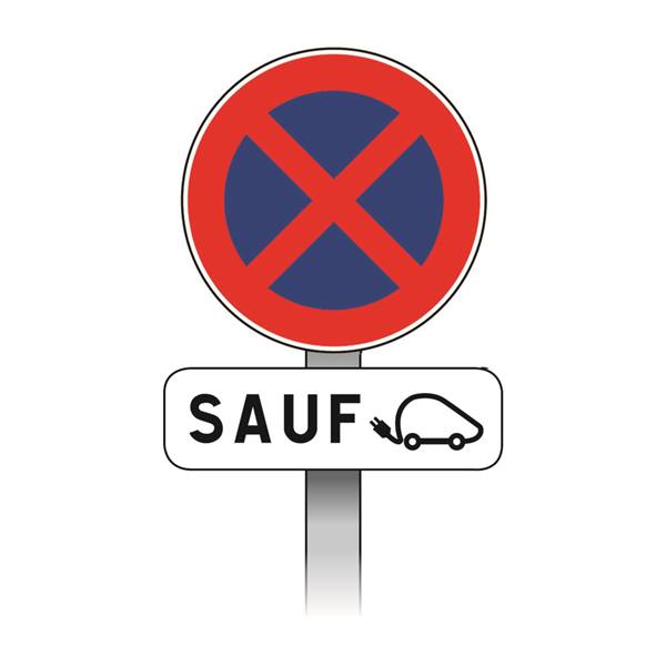 Panneau Interdit sauf Véhicules électriques