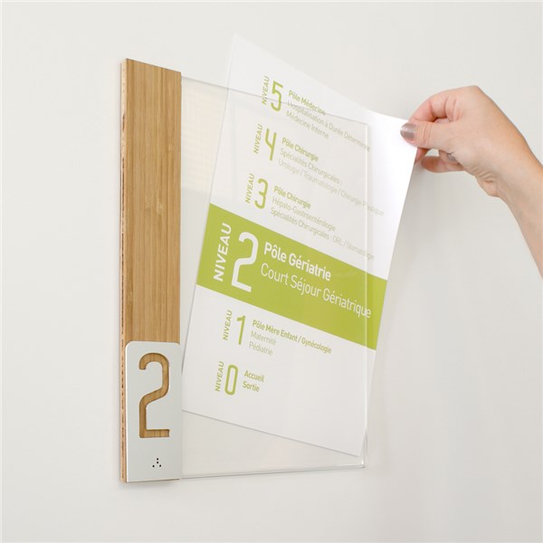 Plaque de porte modulable finissions en bois