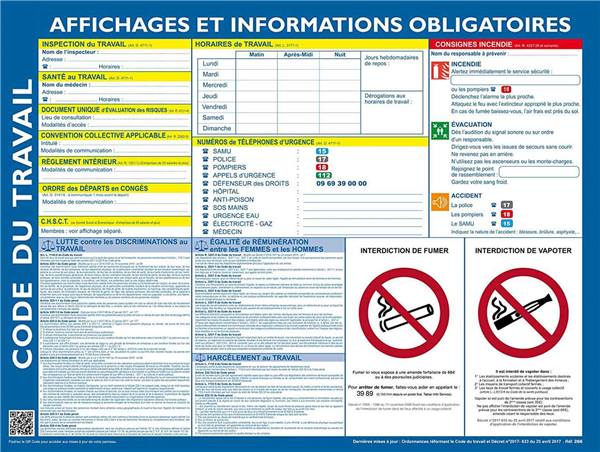 Attention à la mise à jour de vos affichages obligatoires et de votre  règlement intérieur au 1er septembre 2022 ! ・ CAPEB