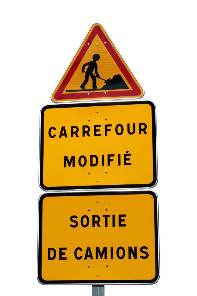 Panneau de signalisation de chantier Sortie de camion