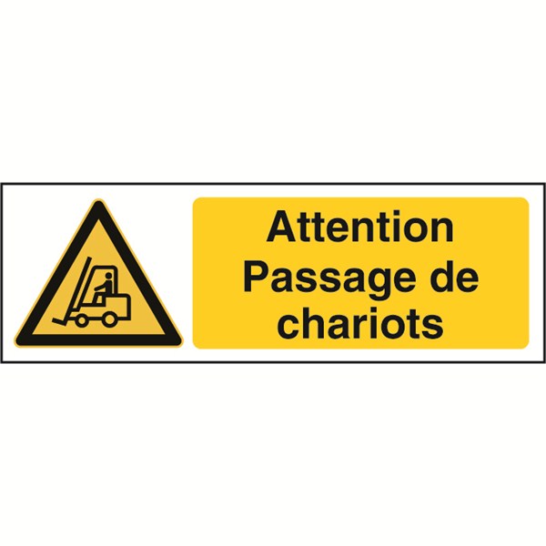 Panneau de consignes de sécurité pour passage de chariot élévateur